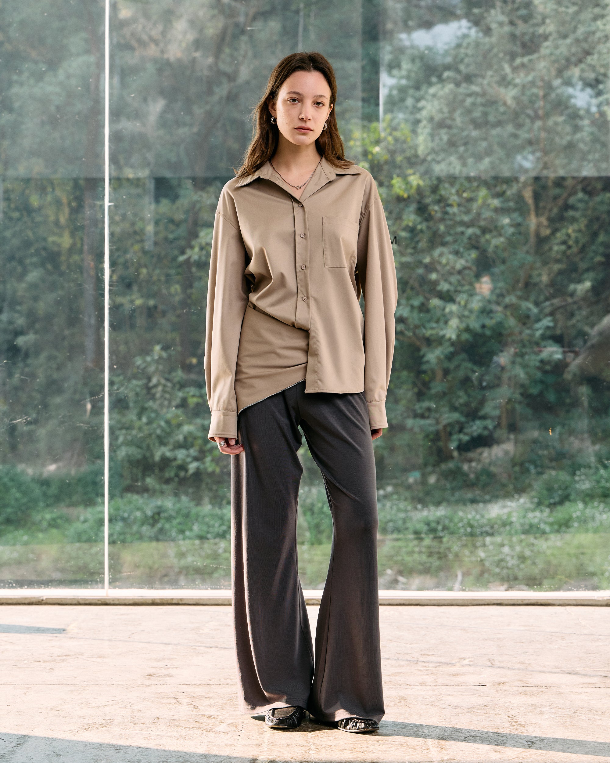 SHAWL LAYERED SHIRT