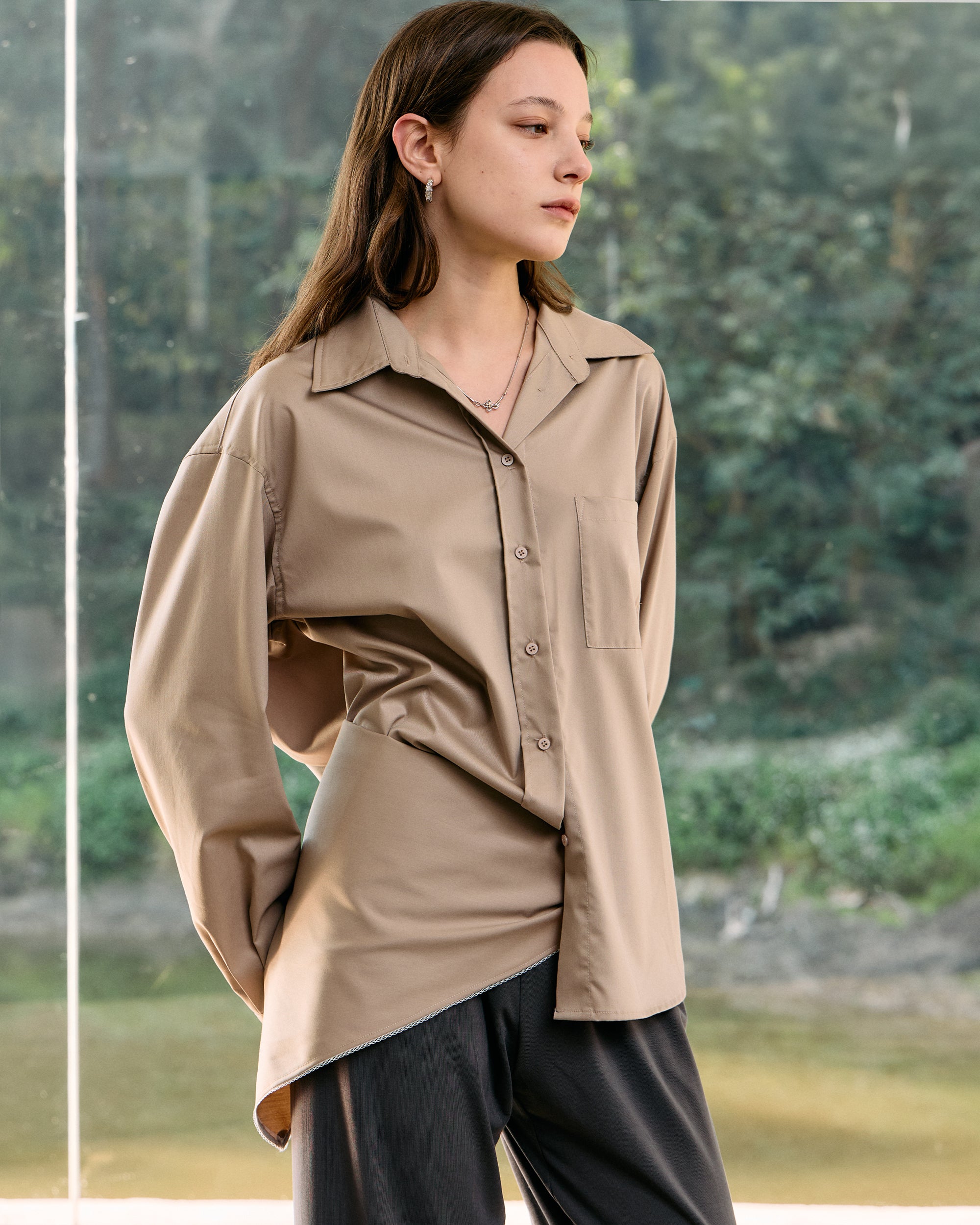 SHAWL LAYERED SHIRT