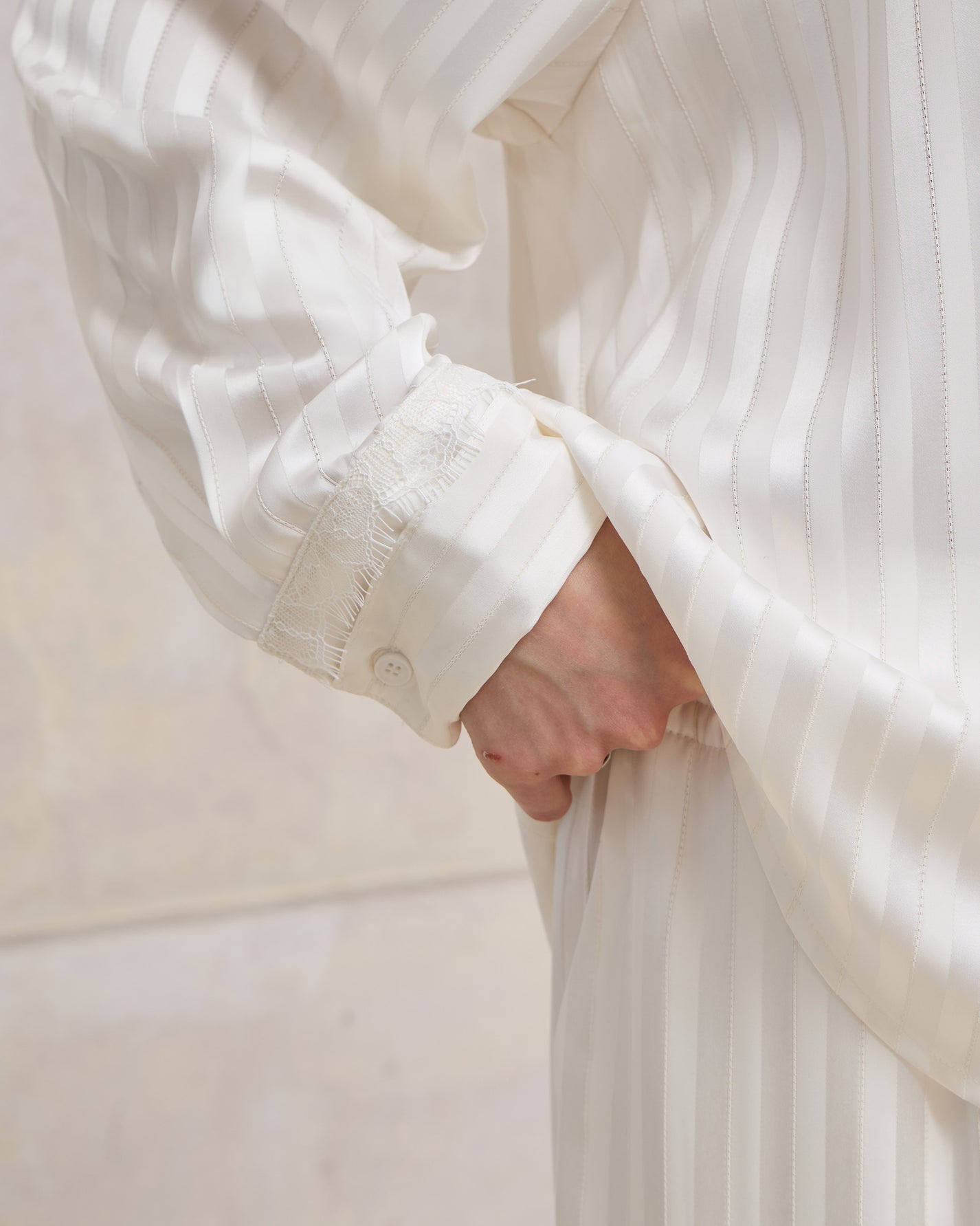 SATIN STRIPE PAJAMA SHIRT