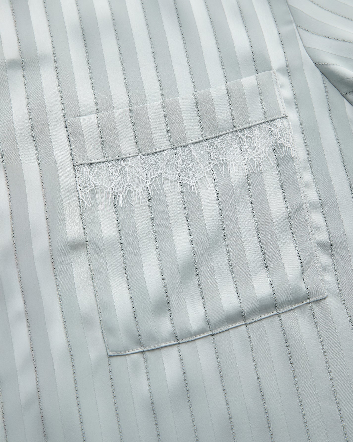 SATIN STRIPE PAJAMA SHIRT