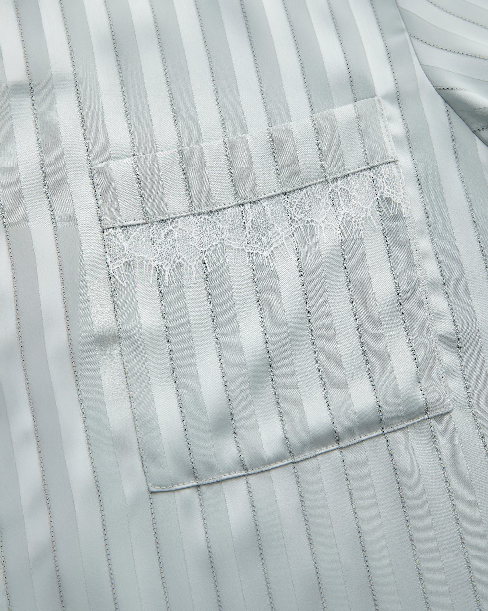 SATIN STRIPE PAJAMA SHIRT