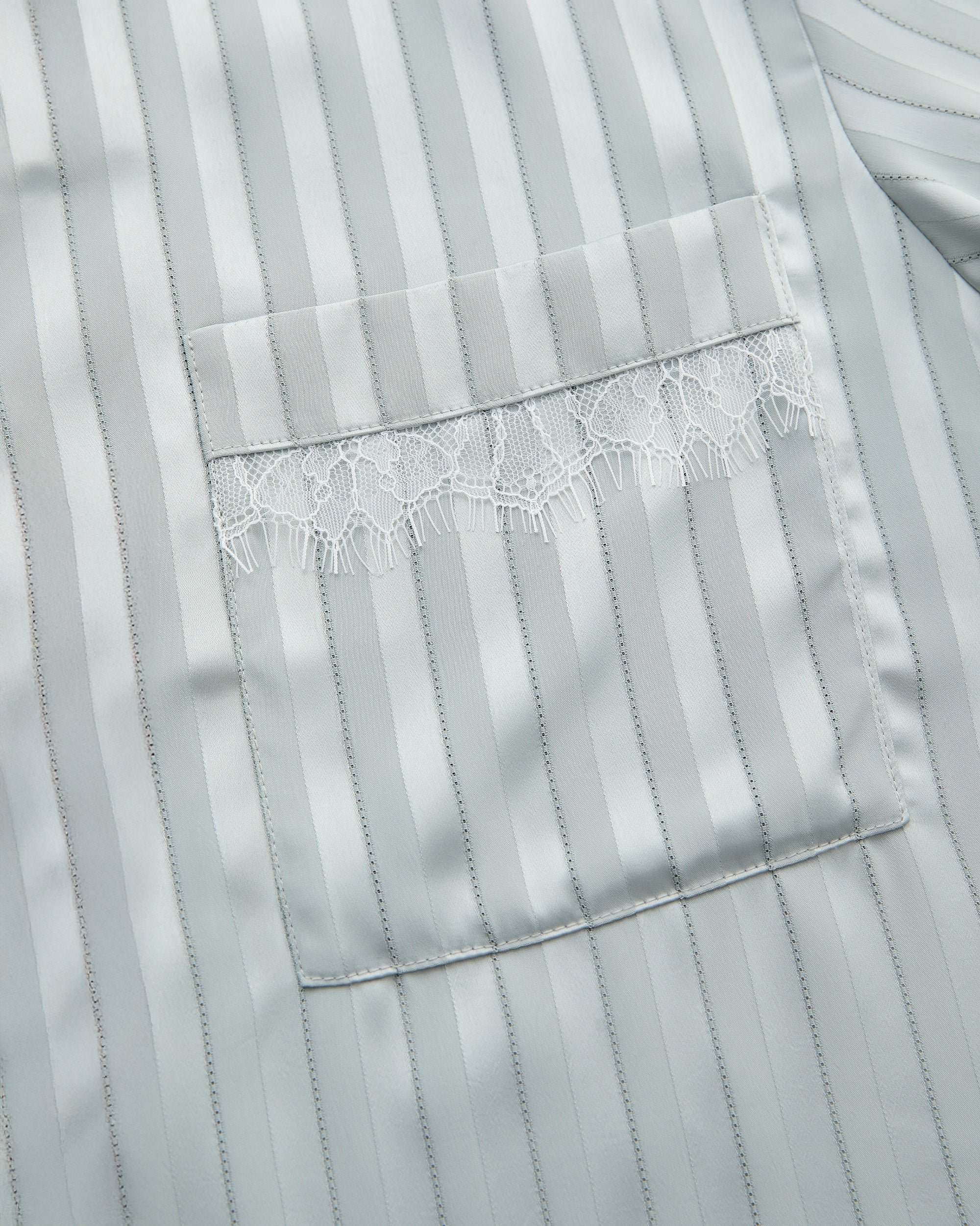 SATIN STRIPE PAJAMA SHIRT