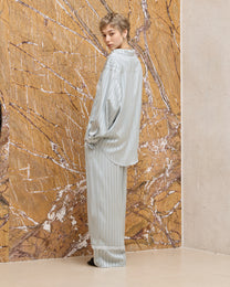 SATIN STRIPE PAJAMA SHIRT