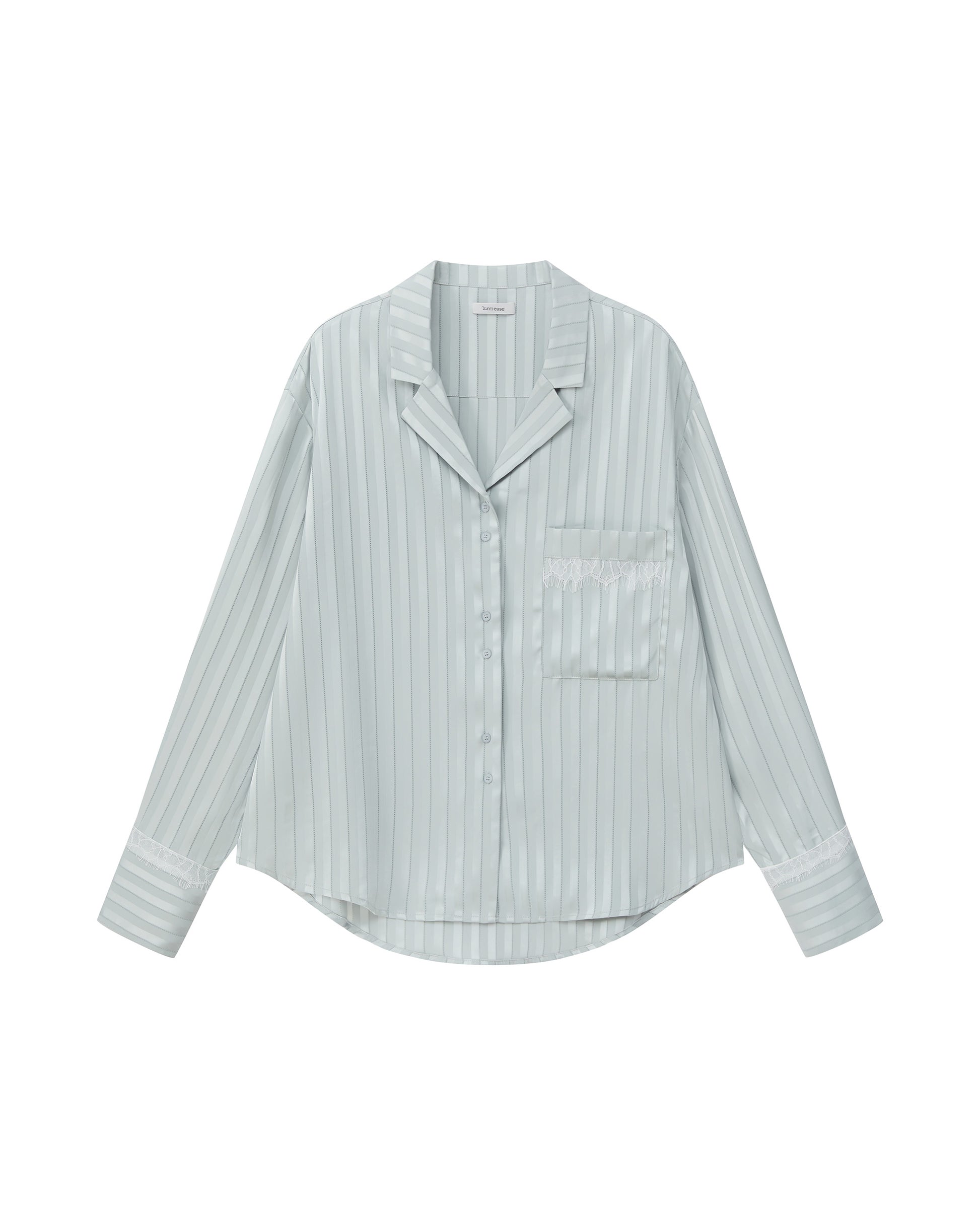 SATIN STRIPE PAJAMA SHIRT