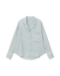 SATIN STRIPE PAJAMA SHIRT