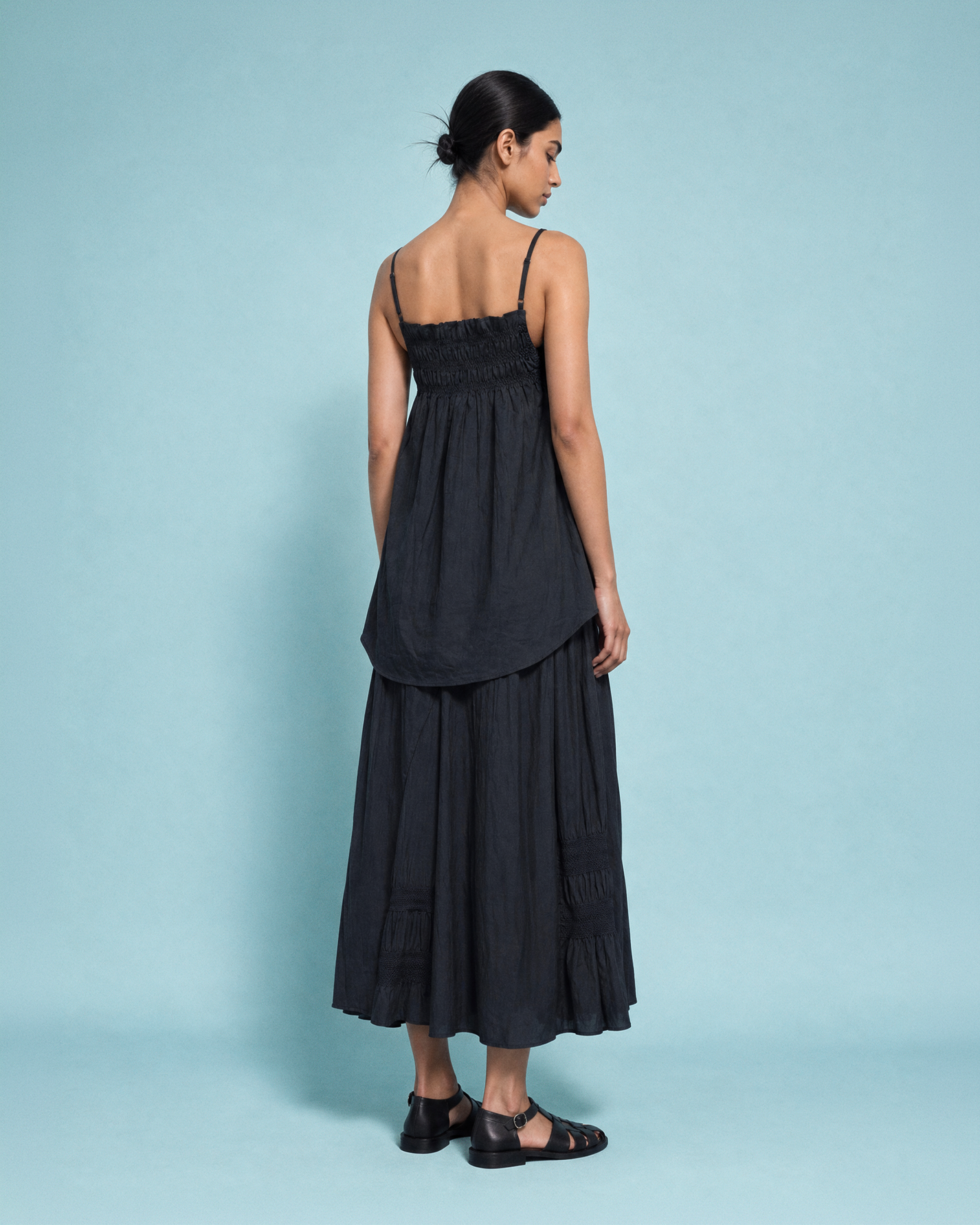 IRREGULAR PLEATED FLARE SKIRT