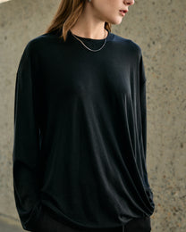 TWIST HEM LONG SLEEVE TEE