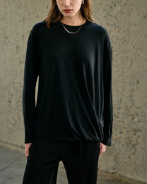TWIST HEM LONG SLEEVE TEE