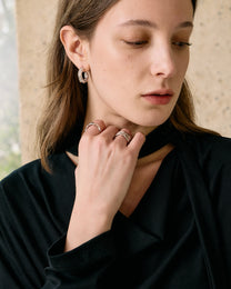 SCARF-DRAPED JERSEY TOP