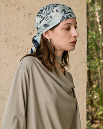 SCARF-DRAPED JERSEY TOP