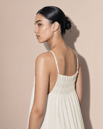 CRINKLE EMBROIDERED FLARE CAMI