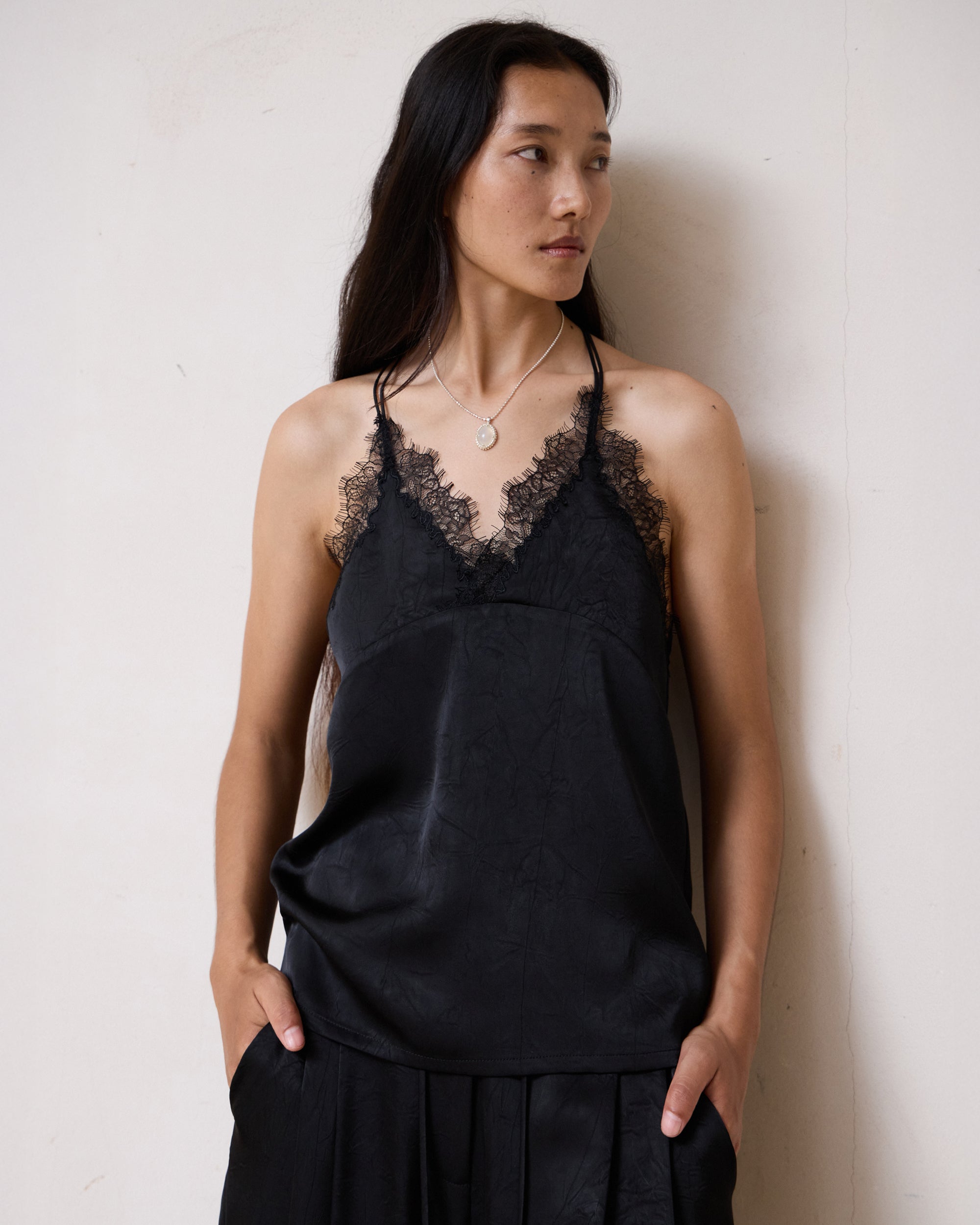 EMBROIDERED LACE CAMI