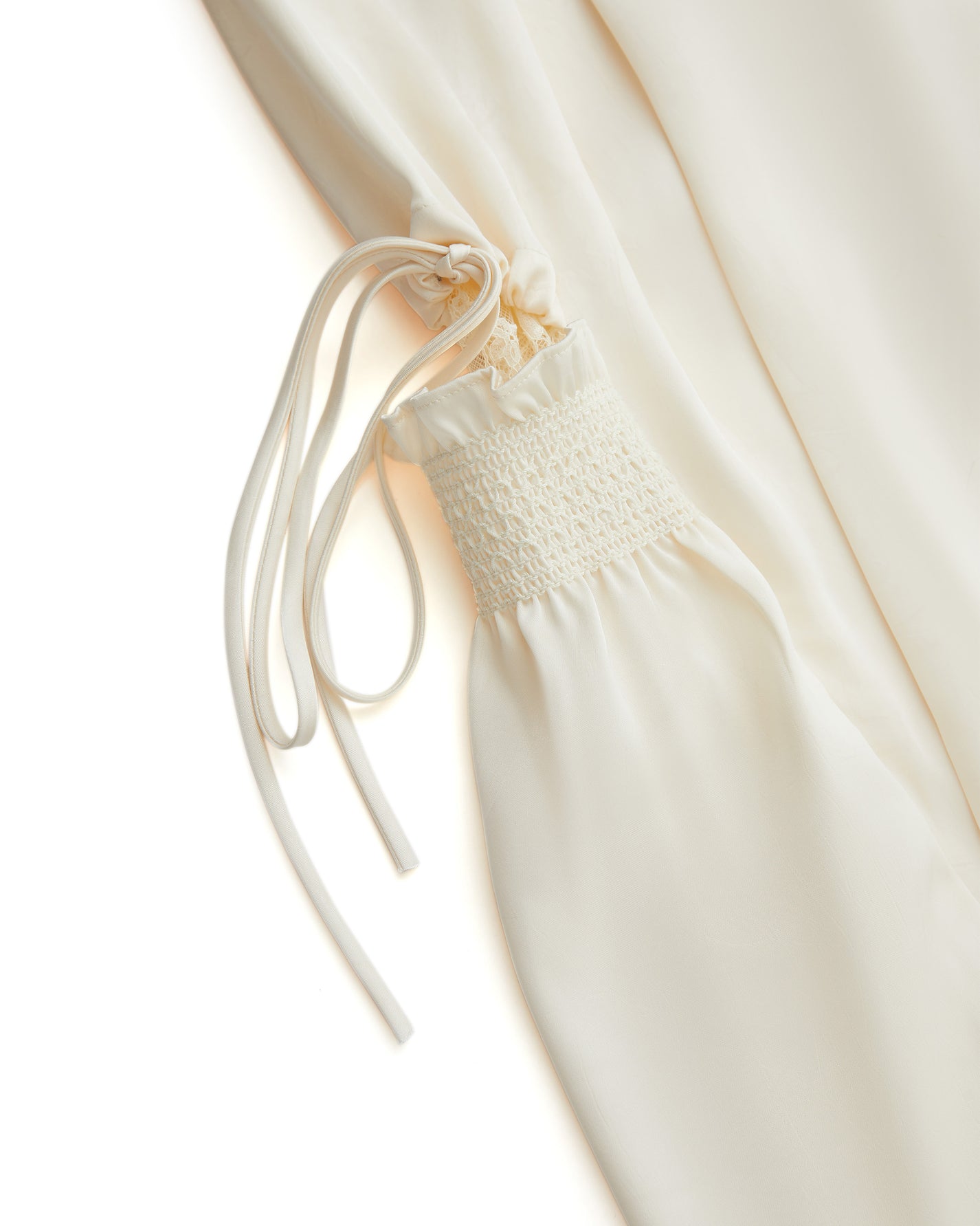 SATIN RUCHED LACE WORK PANTS