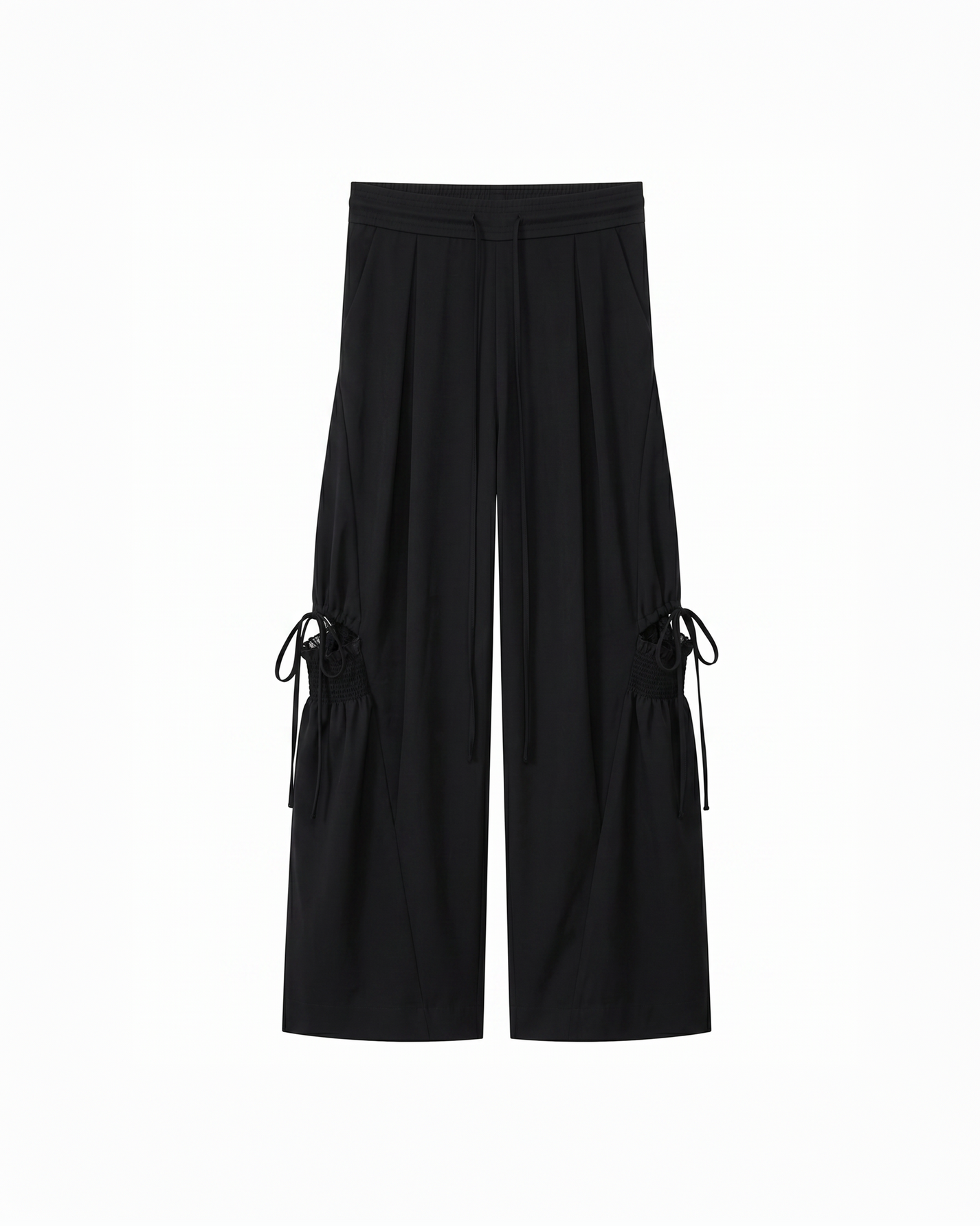 SATIN RUCHED LACE WORK PANTS