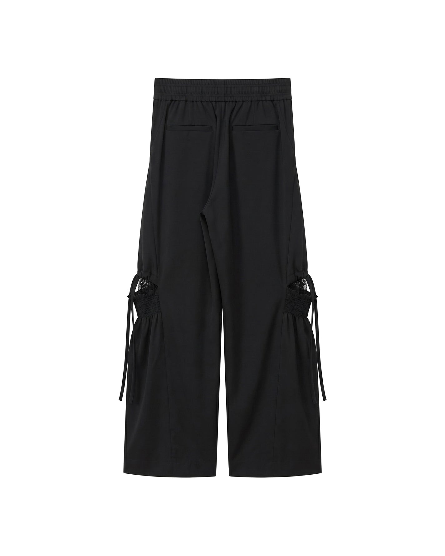 SATIN RUCHED LACE WORK PANTS