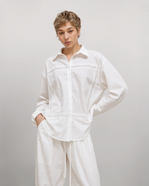 LACE EMBROIDERED MATTE SHIRT