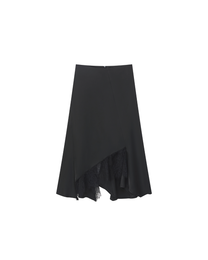 SATIN IRREGULAR LACE LAYERED SKIRT