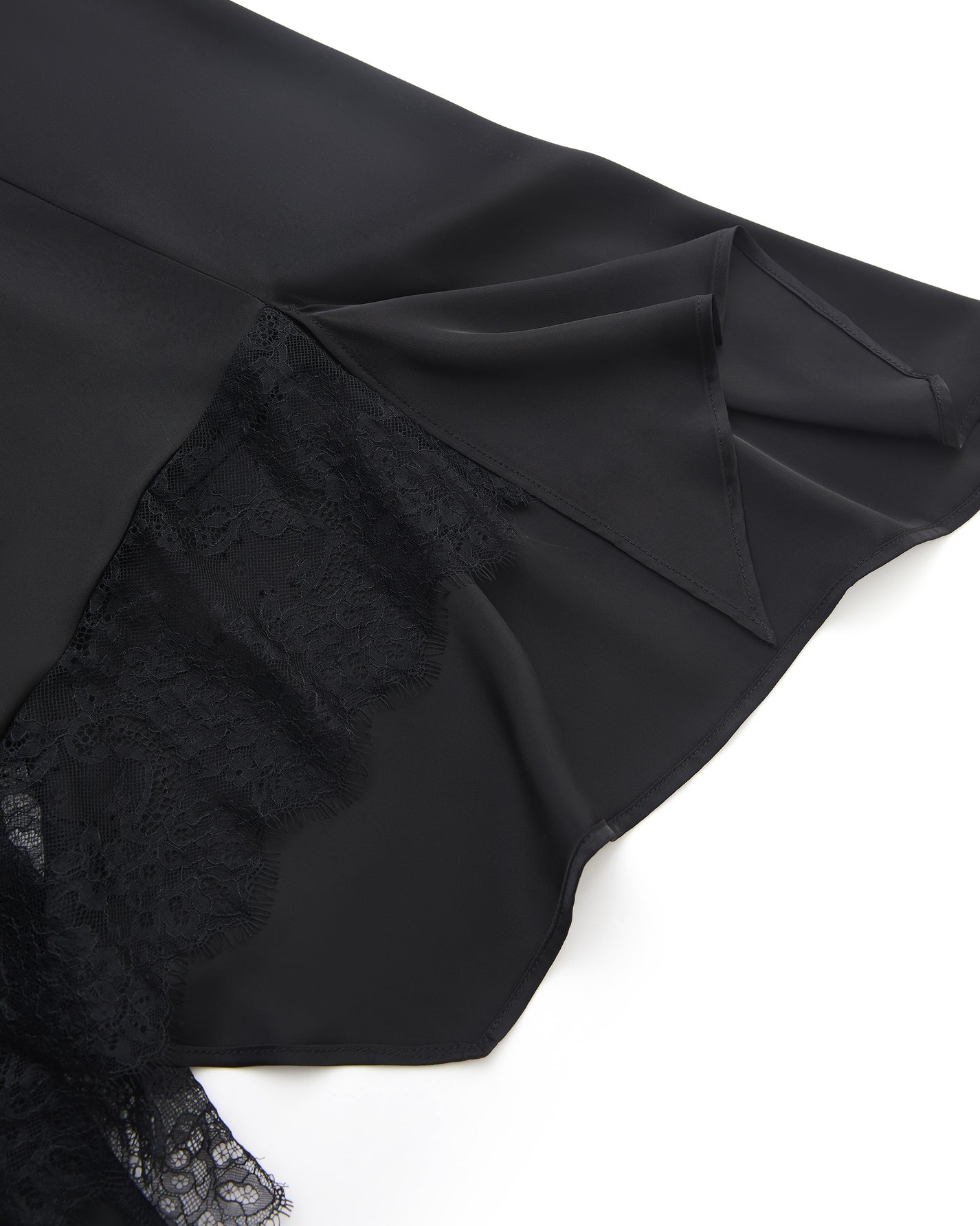 SATIN IRREGULAR LACE LAYERED SKIRT