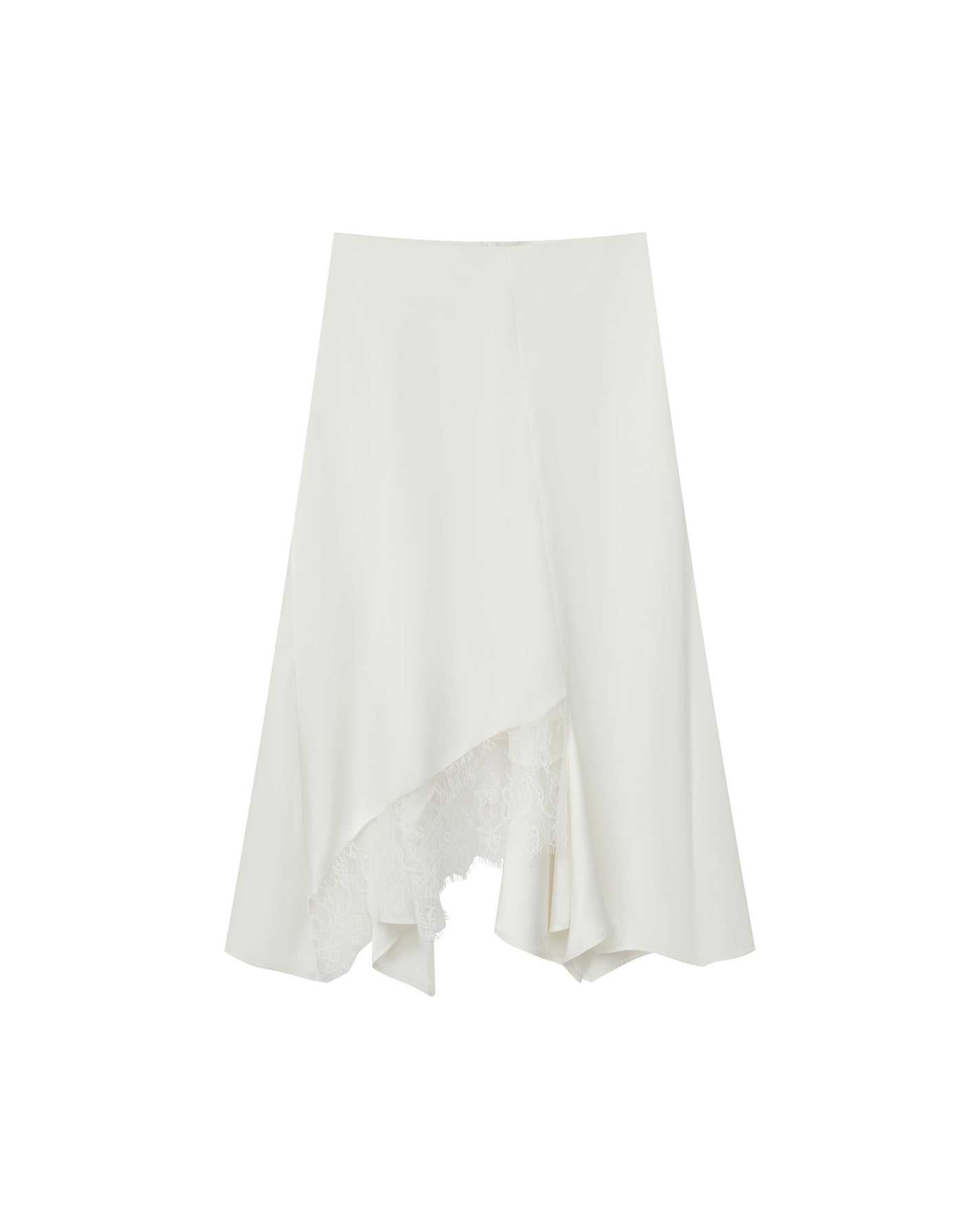 SATIN IRREGULAR LACE LAYERED SKIRT
