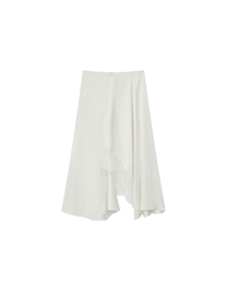 SATIN IRREGULAR LACE LAYERED SKIRT