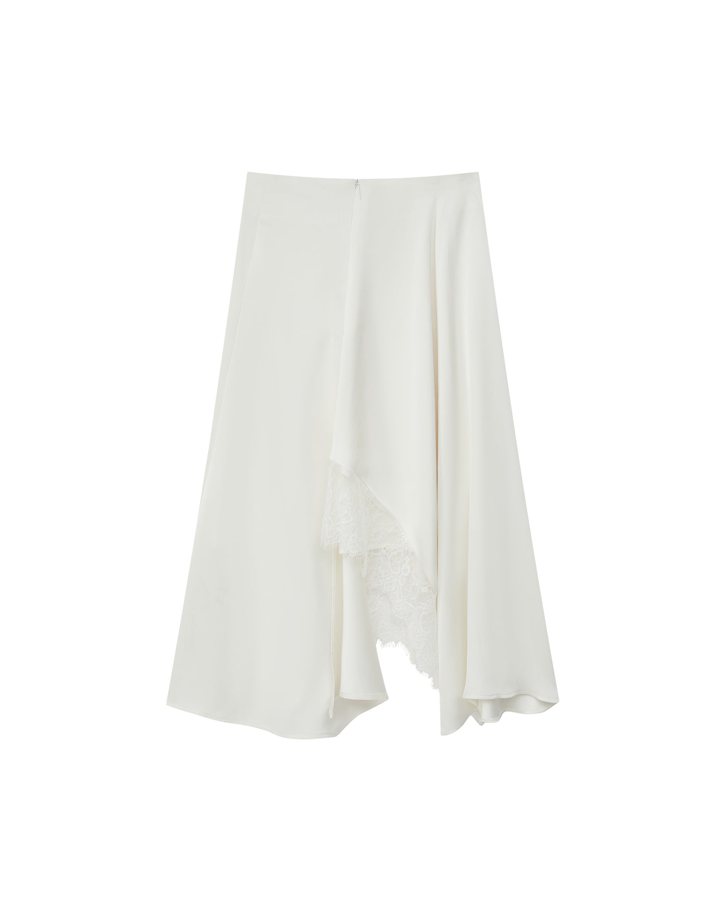 SATIN IRREGULAR LACE LAYERED SKIRT
