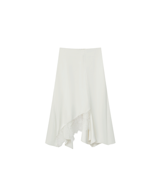 SATIN IRREGULAR LACE LAYERED SKIRT