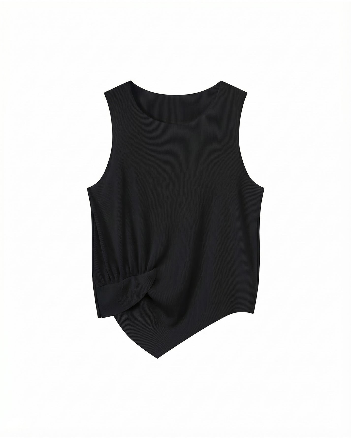 FINE PLEATED SIDE WAIST-CINCHING VEST