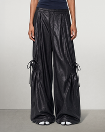 SATIN RUCHED LACE WORK PANTS